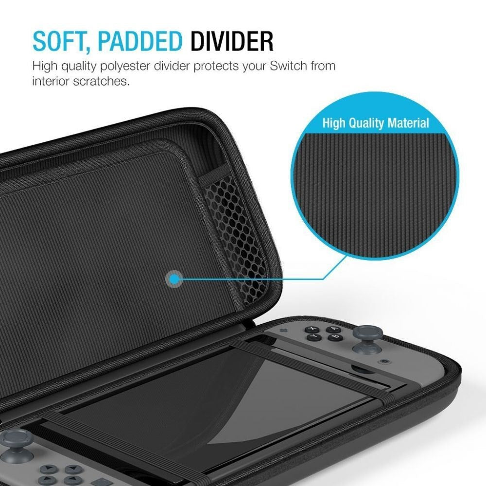 Tech-Protect Nintendo Switch / Switch OLED Fabric Storage Bag with Zipper - Black