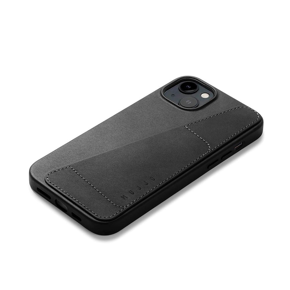 Mujjo iPhone 14 Plus Leather Wallet Case - Black