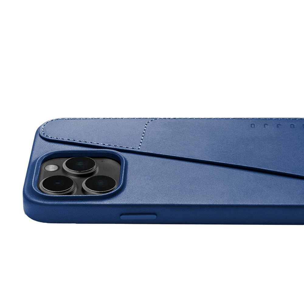 Mujjo iPhone 14 Pro Max Leather Wallet Case - Blue