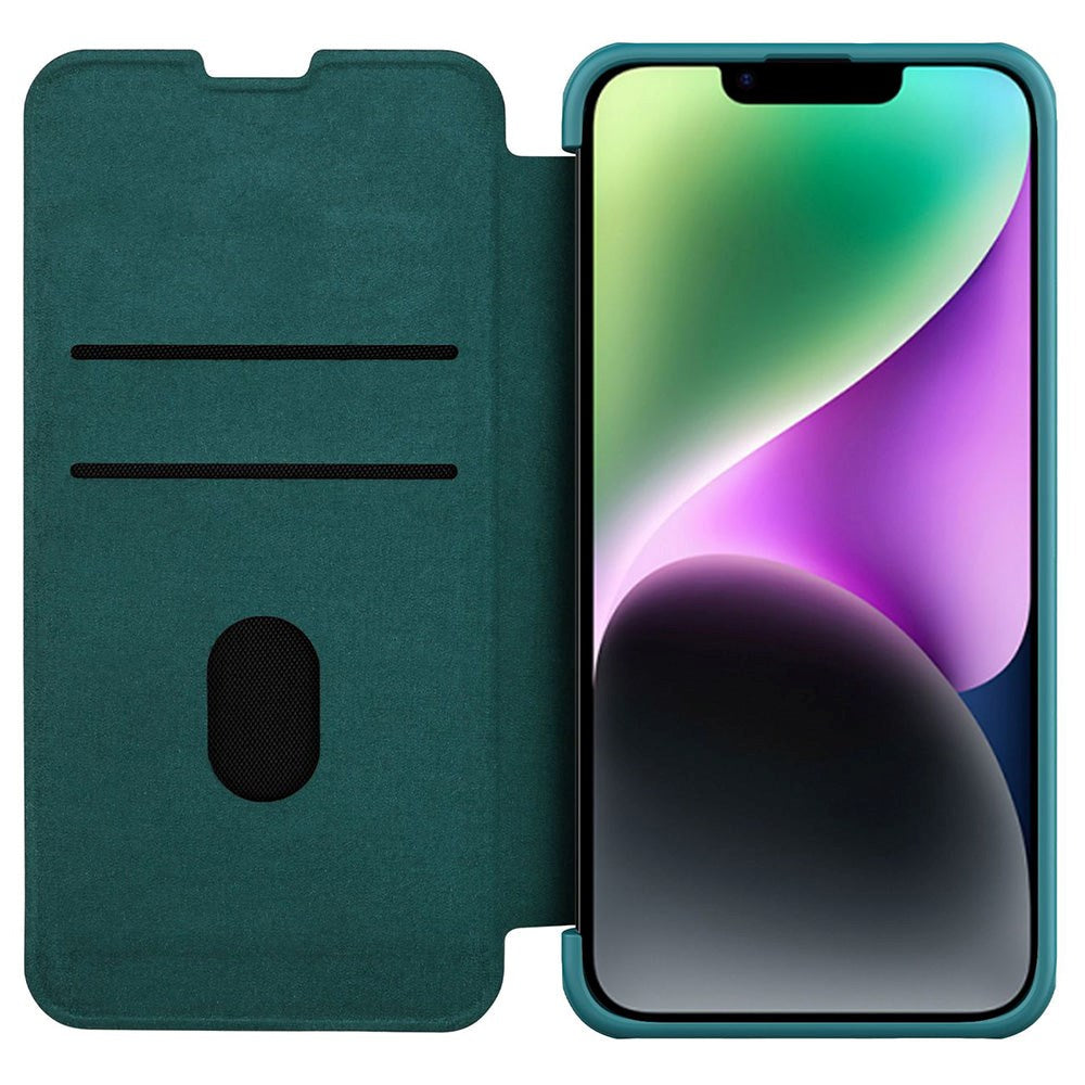 iPhone 14 Plus Nillkin Qin Pro Leather Flip Case - Green