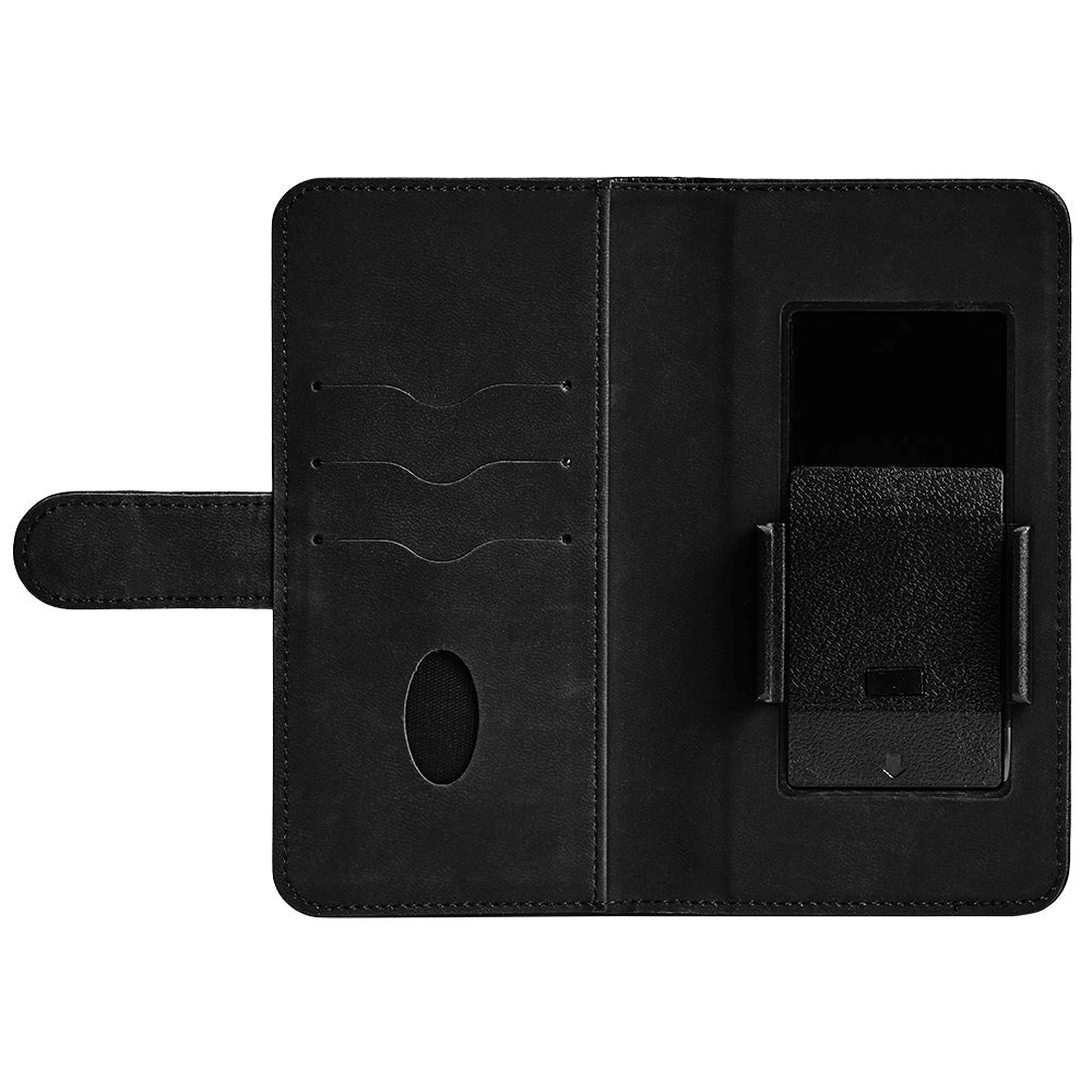 Essentials Universal 6.5" PU Leather Flip Cover w. Card Holder - Black