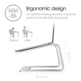 Desire2 Supreme Pro Laptop & MacBook Stand - Silver Aluminium