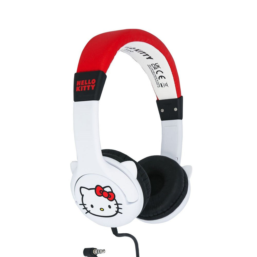 Hello Kitty OTL On-Ear Headphones for Kids with 3D Ears - Max. 85dB - White / Red
