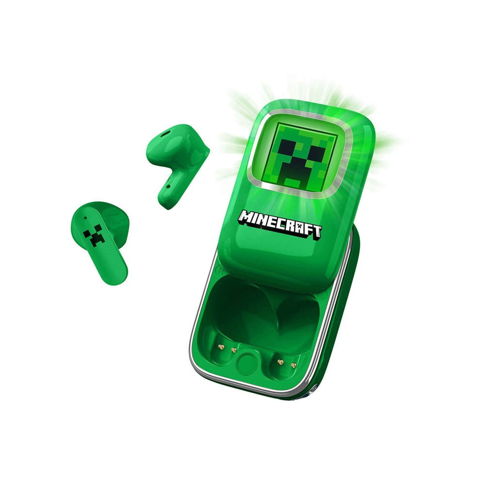 Minecraft OTL True Wireless In-Ear Headset with Slide-Up Charging Case - Green