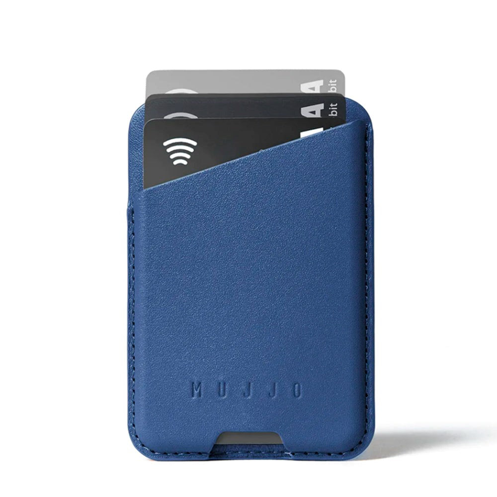 Mujjo Magnetic Leather Wallet - MagSafe Compatible - Blue