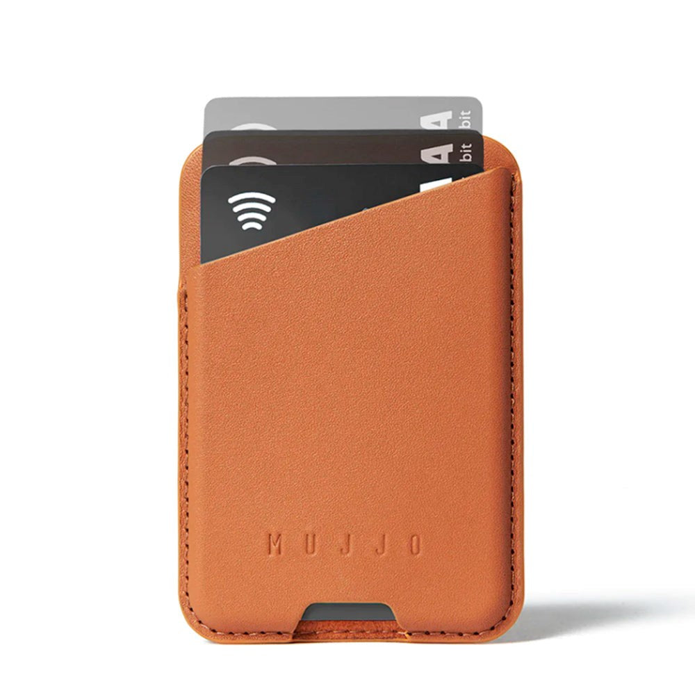 Mujjo Magnetic Leather Wallet - MagSafe Compatible - Tan