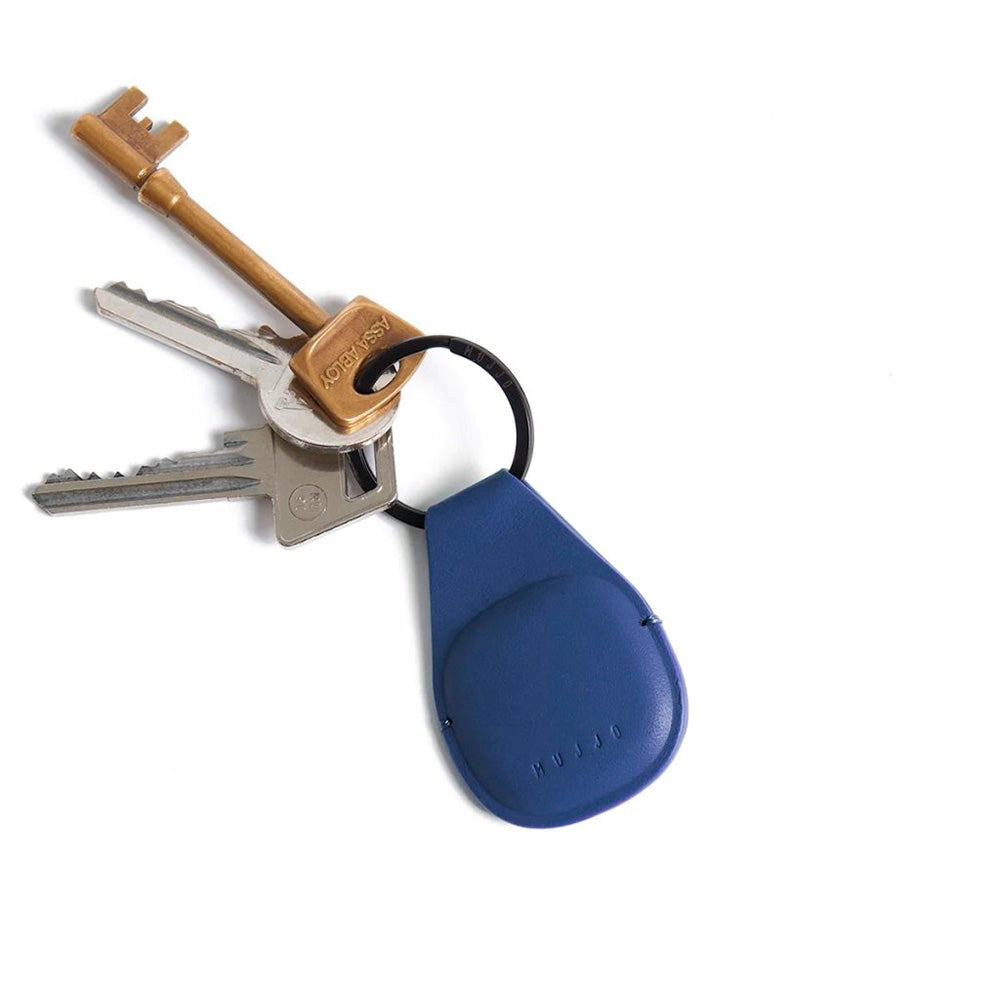 Mujjo Canopy Leather Keychain for AirTag - Blue