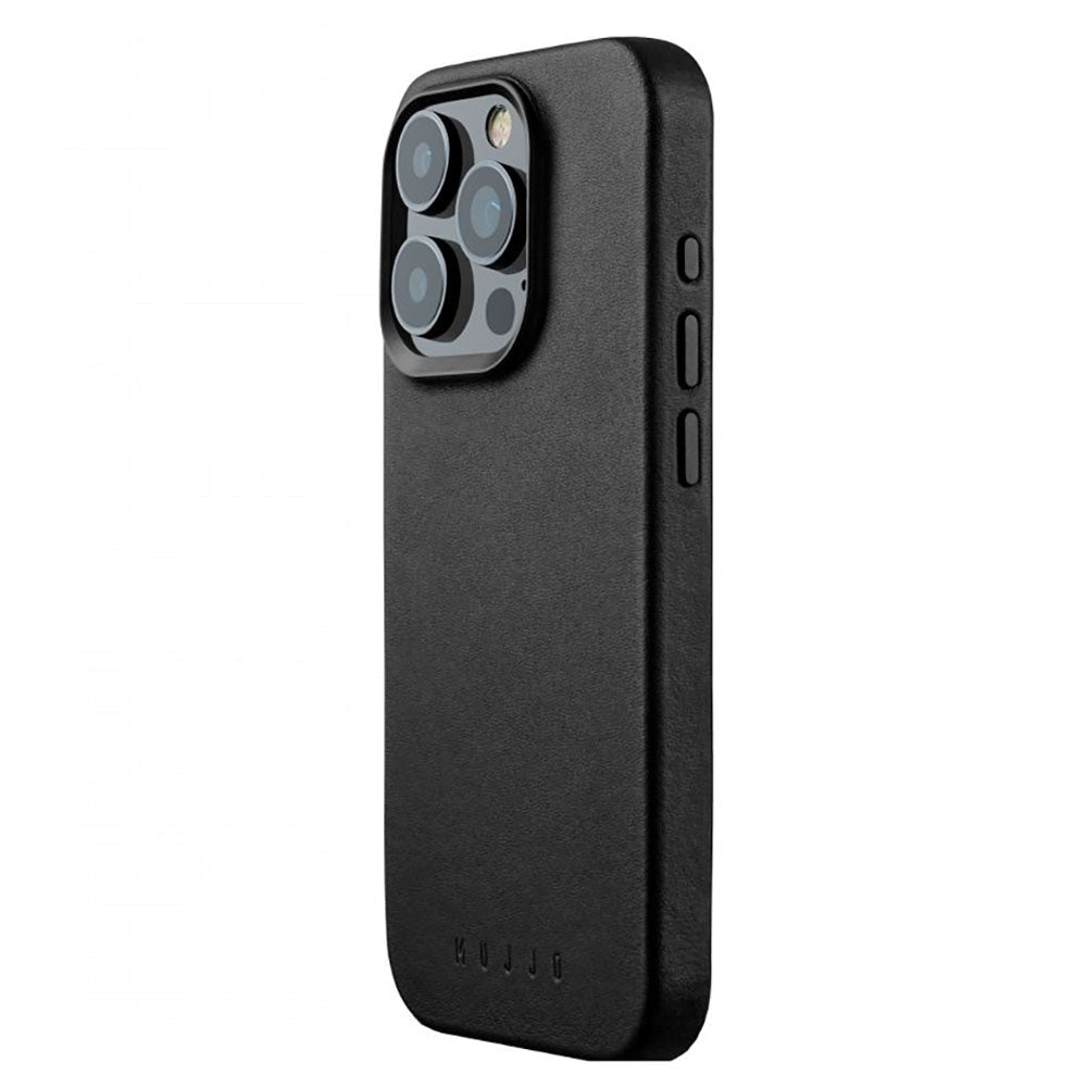 Mujjo iPhone 15 Pro Leather Case - MagSafe Compatible - Black