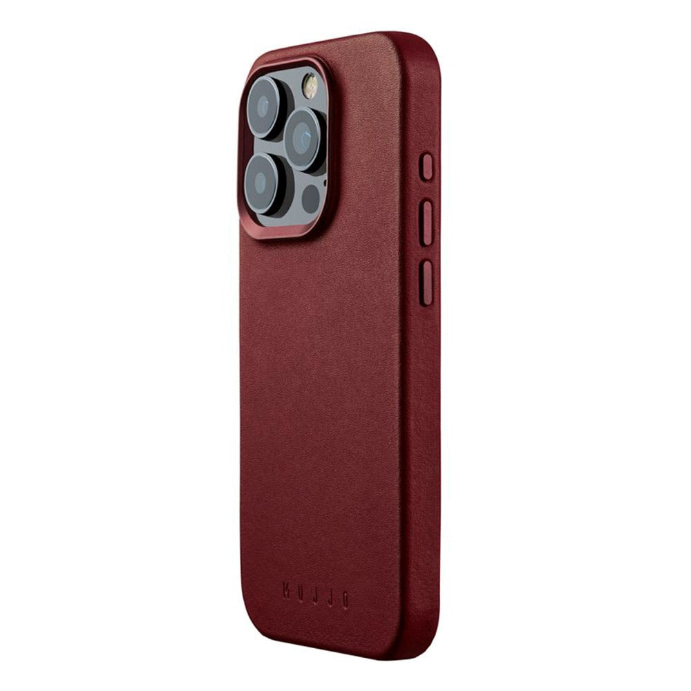 Mujjo iPhone 15 Pro Leather Case - MagSafe Compatible - Wine Red