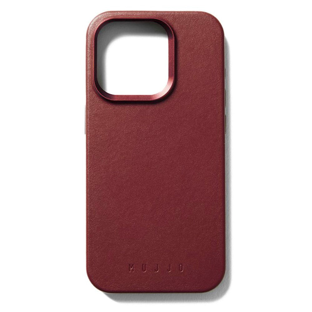 Mujjo iPhone 15 Pro Leather Case - MagSafe Compatible - Wine Red