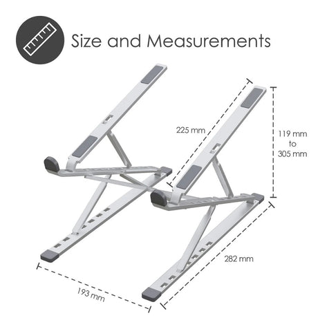 Desire2 Portable Laptop Stand - Dimensions: 10-15,6" - Silver