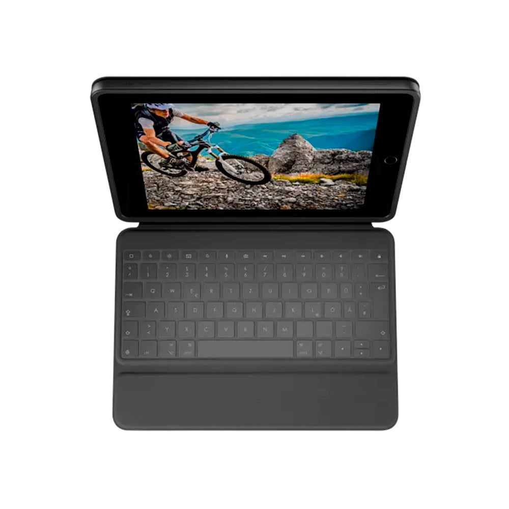 Logitech iPad 10.2" (2021 / 2020 / 2019) Rugged Folio Keyboard (Danish/Nordic Keyboard with Case) - Graphite