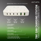 4smarts 7-in-1 PD & PPS 100W Charging Station w. Wireless Charger - White