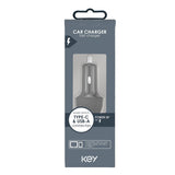 Key Car charger PD USB-A & USB-C 38W - Black