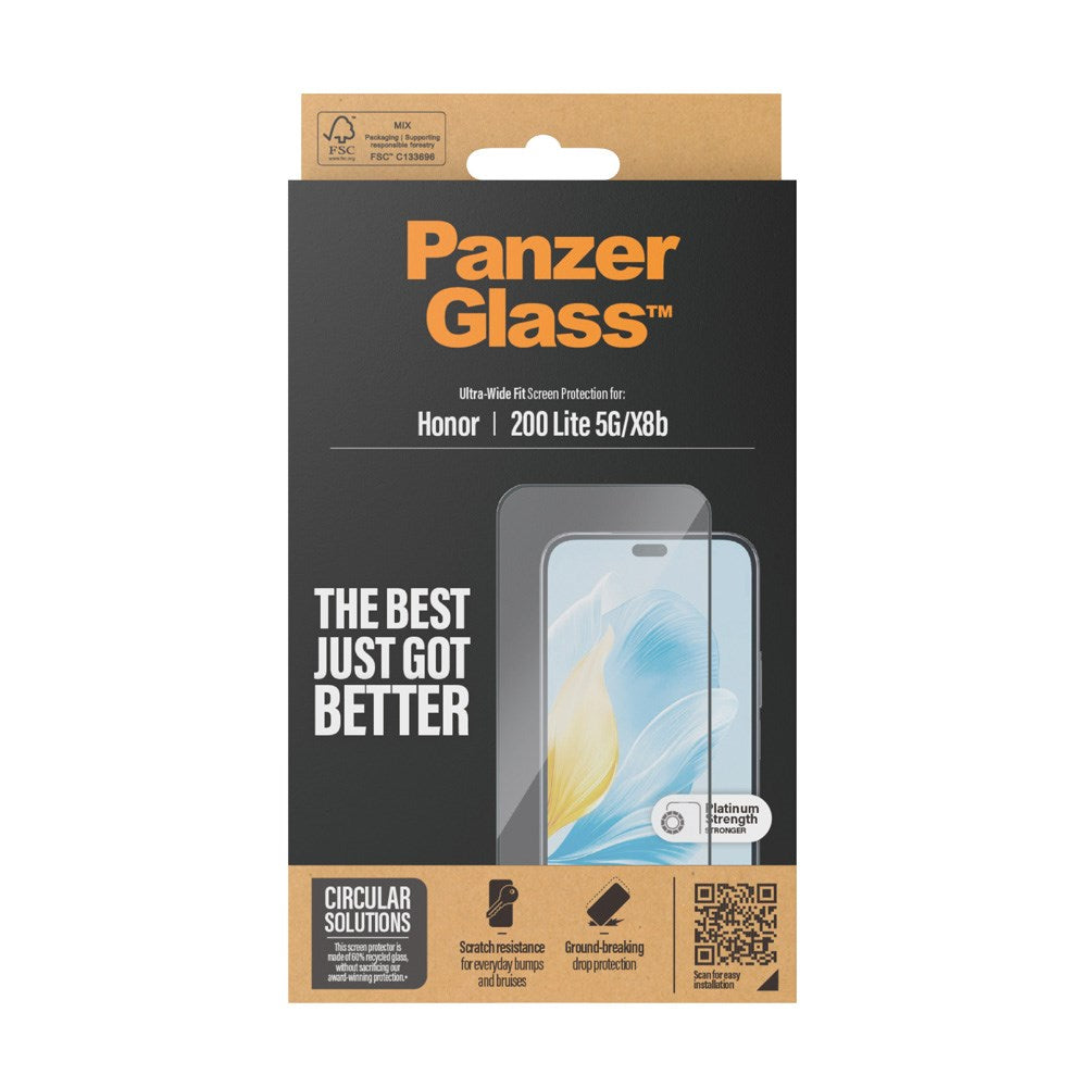 Honor 200 Lite / X8b - PanzerGlass Ultra-Wide Fit Screen Protector - Transparent