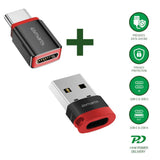 4smarts USB-C to USB-A / USB-C Data Blocker Adapter Set - 2 pcs - Black