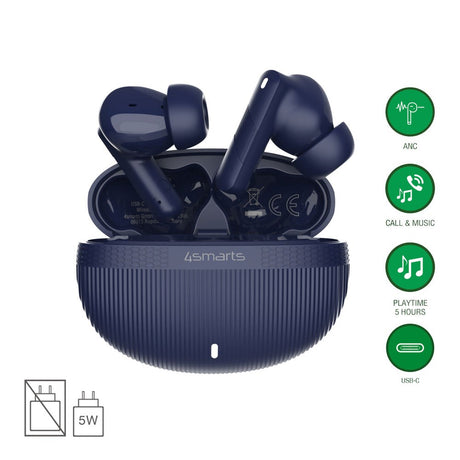 4smarts True Wireless SkyBuds Pro Headphones with Active Noise Cancellation - In-Ear - Blue
