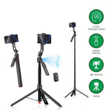 4smarts 360 AI Tripod Selfie Stick with Face Tracking & Remote Control - Black