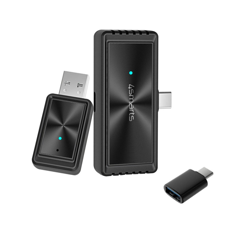 4Smarts Wireless Adapter with Screen Mirroring for Apple CarPlay & Android Auto - Black