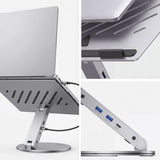 4smarts ErgoPro 360 Degree Laptop/Tablet Stand w. 6-in-1 USB-C Dock - Gray