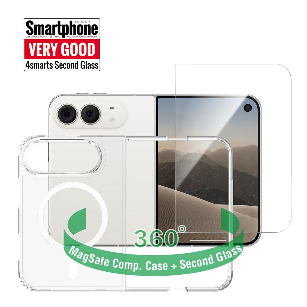 iPhone Duo 4Smarts 360° Protection Set with Case & Screen Protection Glass - MagSafe Compatible - Transparent