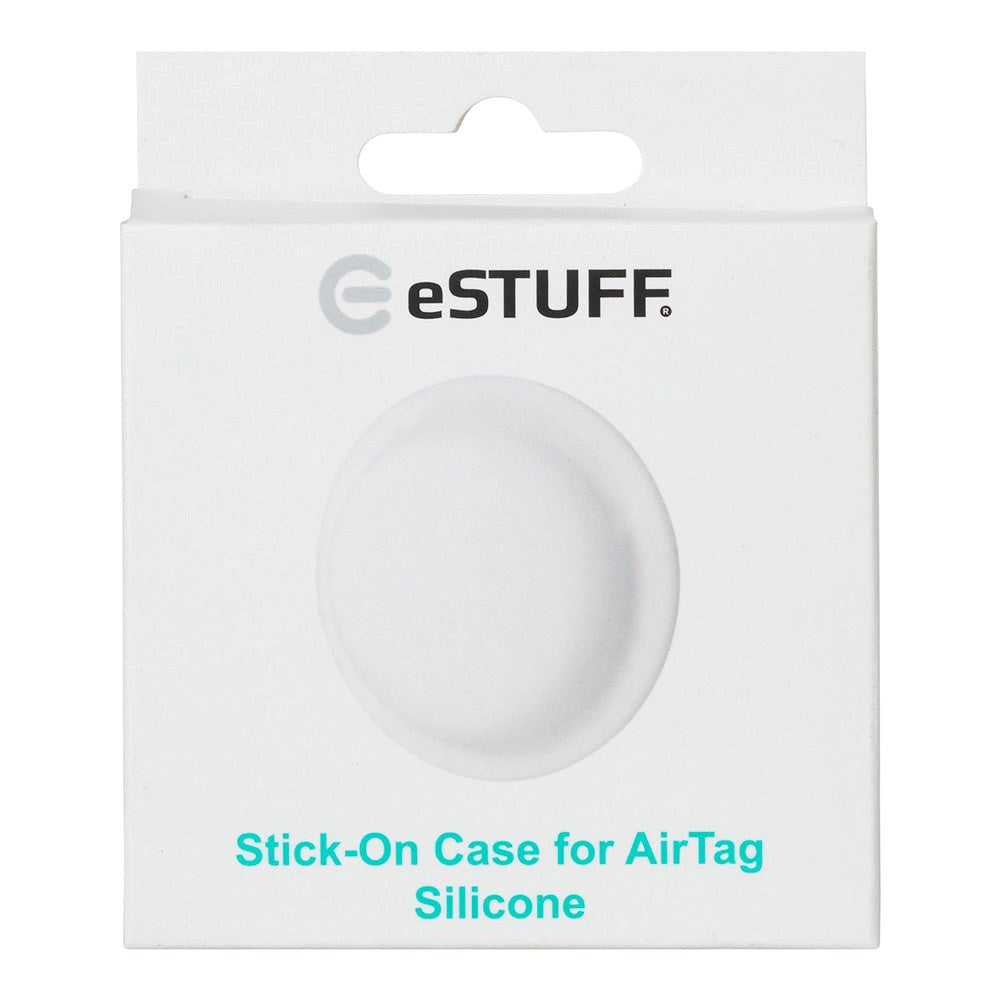 eSTUFF AirTag Stick-On Silikone Case - White