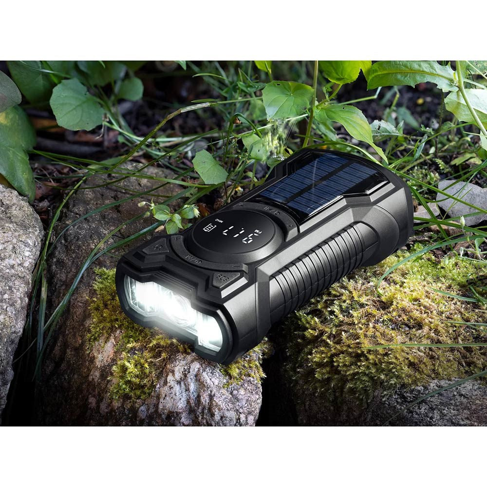 Sandberg Survivor Radio - 5,000mAh Solar PowerBank with Emergency Radio & Flashlight - Black