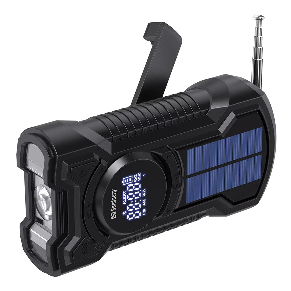 Sandberg Survivor Radio - 5,000mAh Solar PowerBank with Emergency Radio & Flashlight - Black