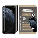 iPhone 11 Pro / Xs / X PANZER Premium Privacy Glass w. Camera Lens Protection - Black Frame