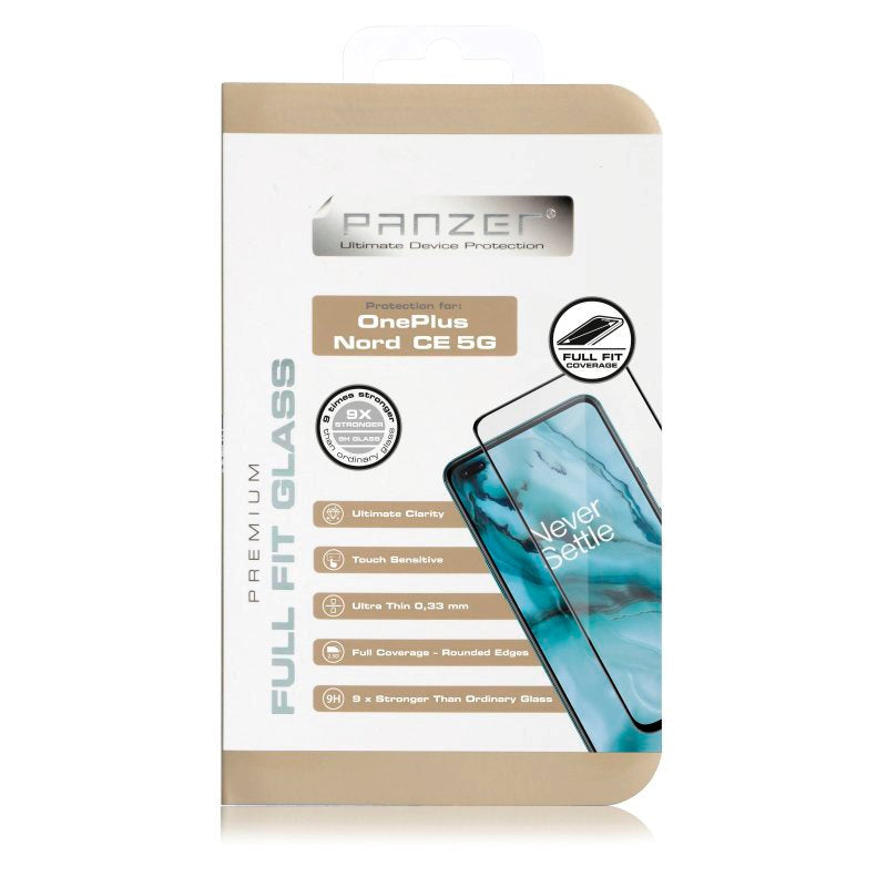 OnePlus North CE (5G) PANZER Premium Full Fit - Screen Protector - Black Frame