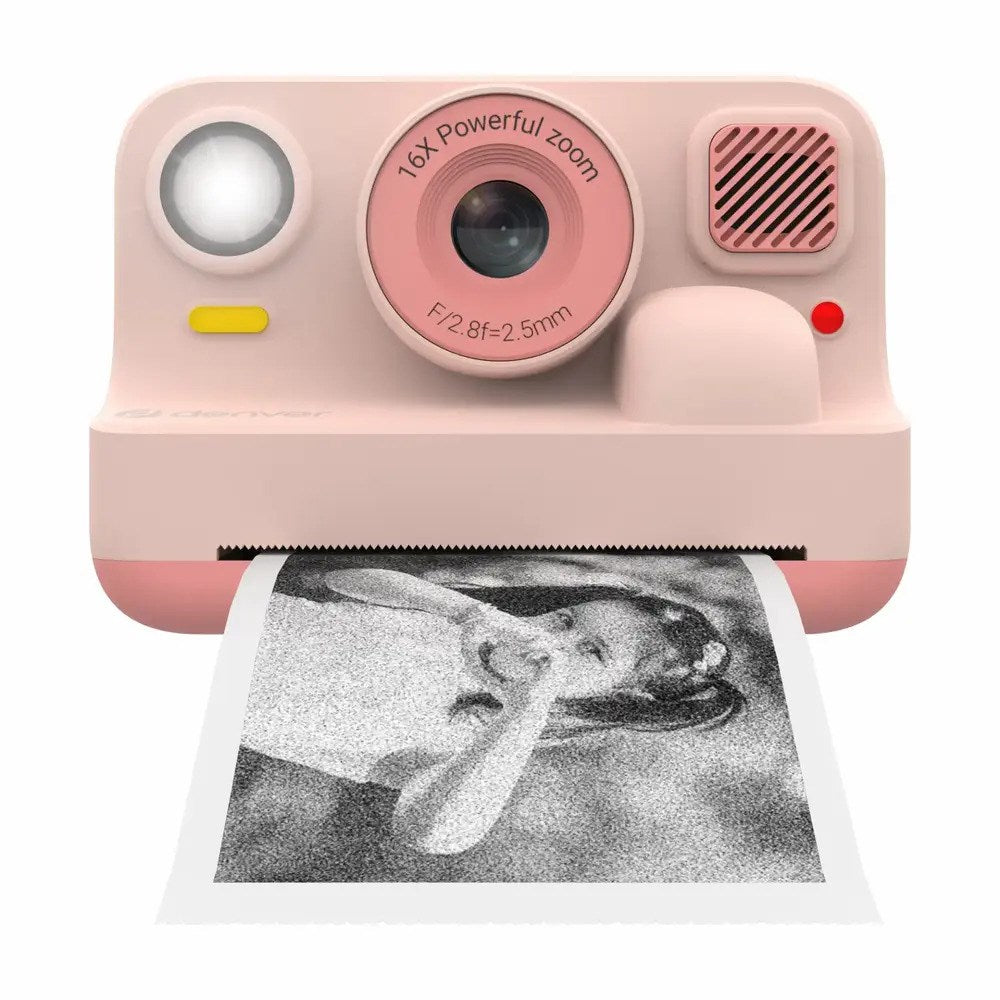 Denver KPC-1374BTRO Camera for Kids with Built-in Thermal Printer & Games - Pink