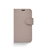 Trunk iPhone 12 Mini Genuine Leather Flip Case with Removable Back Case - Pink