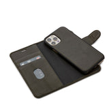 Trunk iPhone 12 Mini Genuine Leather Flip Case with Removable Back Case - Green