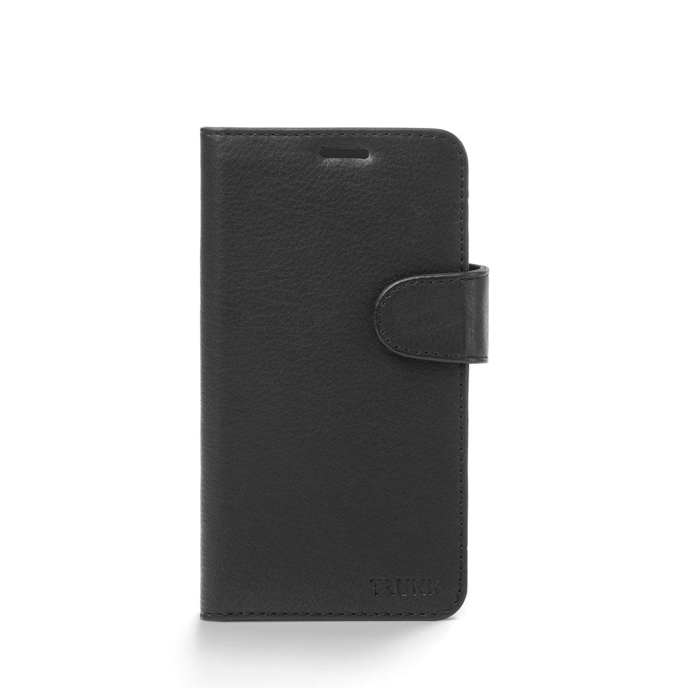 Trunk iPhone 12 Pro Max Genuine Leather Flip Case with Removable Back Case - Black