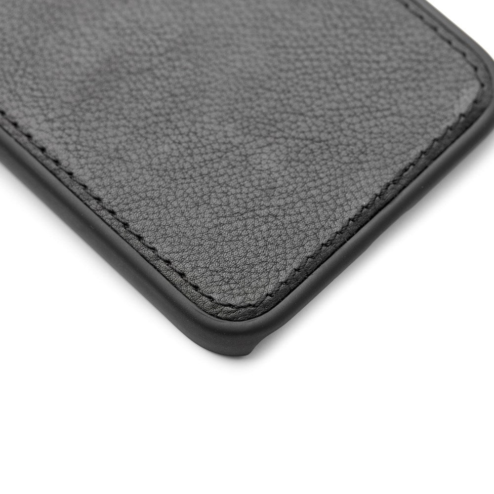 Trunk iPhone 12 Pro Max Genuine Leather Flip Case with Removable Back Case - Black