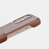 Trunk iPhone 13 Pro Genuine Leather Case with Card Pocket - Brown