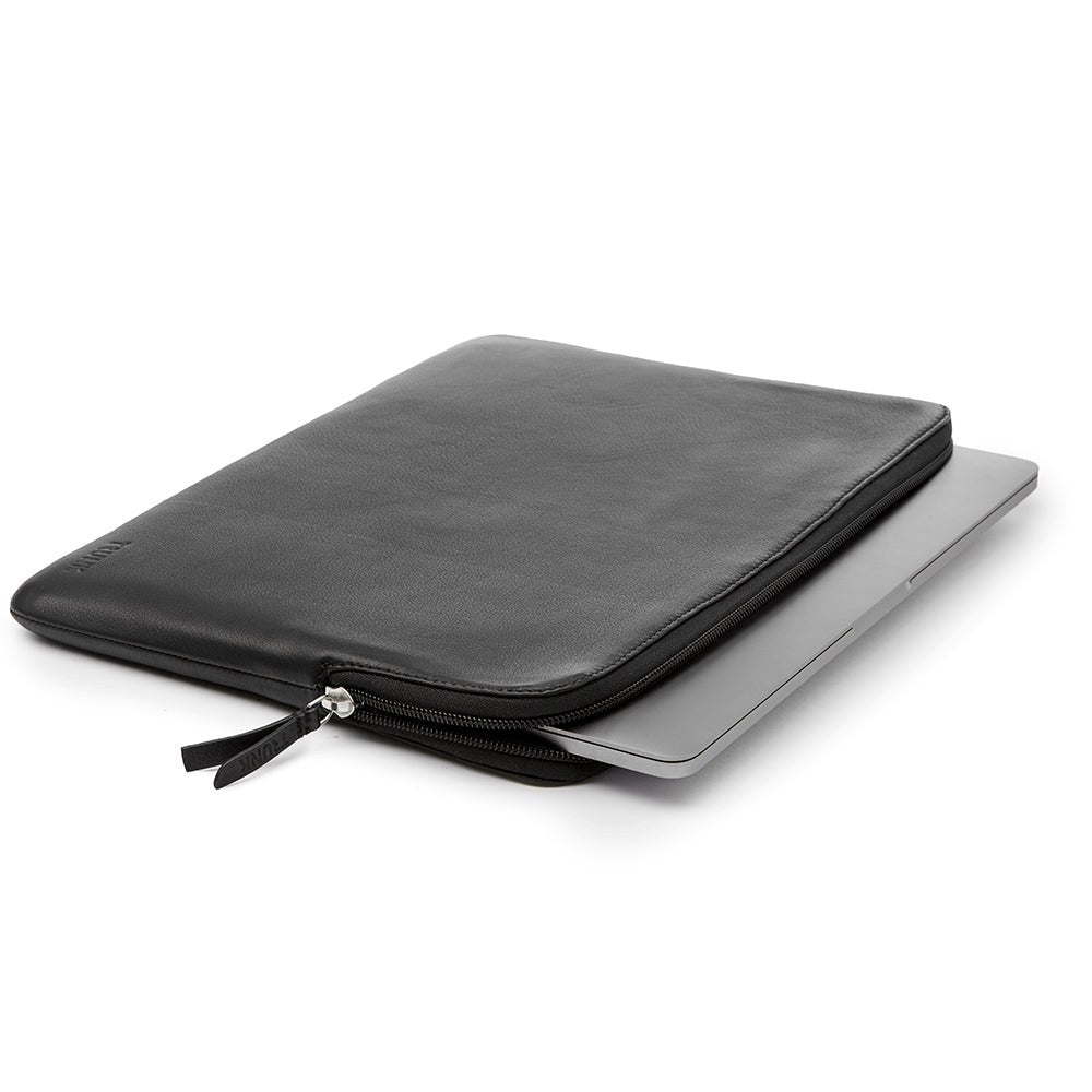 Trunk Genuine Leather Sleeve for MacBook 14" (33 x 23,5 x 2 cm) - Black