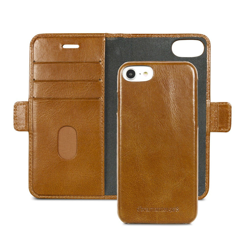 iPhone SE (2022 / 2020) / 8 / 7 / 6 / 6S dbramante1928 Lynge Genuine Leather Magnet Wallet Case Brown