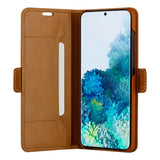Samsung Galaxy S20+ (Plus) dbramante1928 Copenhagen Slim Genuine Leather Flip Case with Wallet - Tan