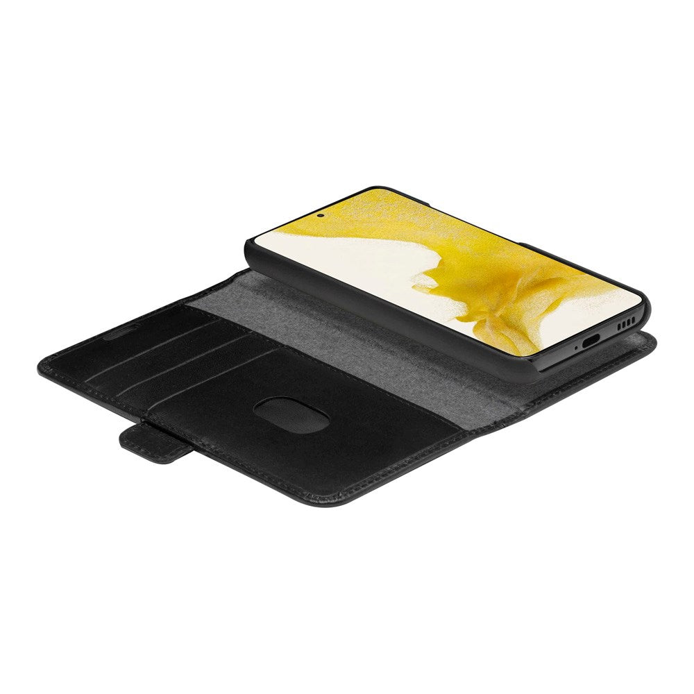 Samsung Galaxy S22+ (Plus) dbramante1928 Lynge 2-in-1 Genuine Leather Flip Case - Black
