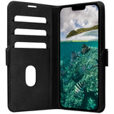 iPhone 14 Plus dbramante1928 Copenhagen Genuine Leather Magnet Flip Case - Black