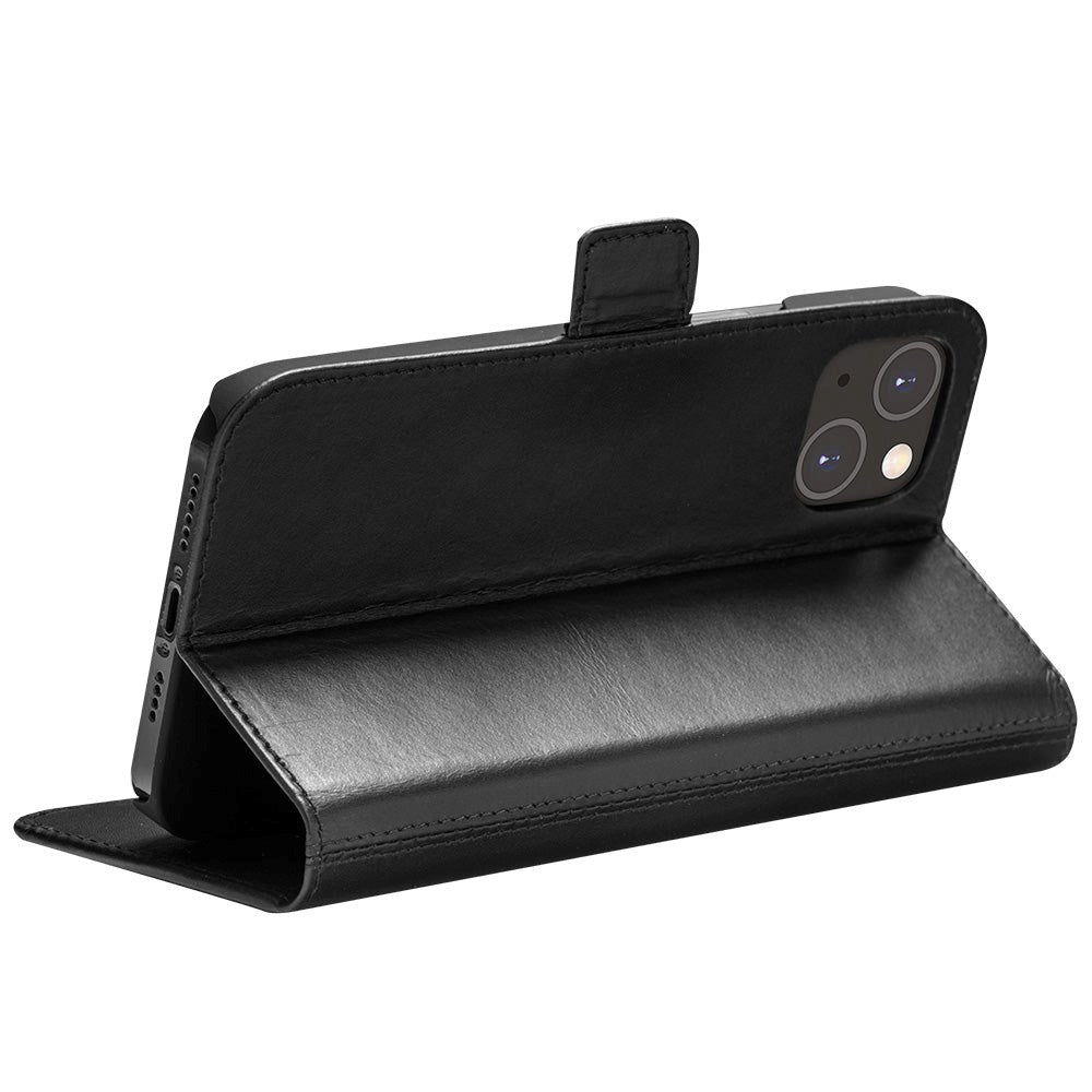 iPhone 14 Plus dbramante1928 Copenhagen Genuine Leather Magnet Flip Case - Black