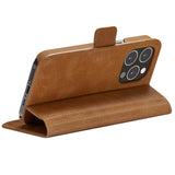 iPhone 14 Pro Max dbramante1928 Copenhagen Genuine Leather Magnet Flip Case - Tan