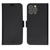 iPhone 14 Pro Max dbramante1928 Lynge Genuine Leather Magnet Flip Case - Black