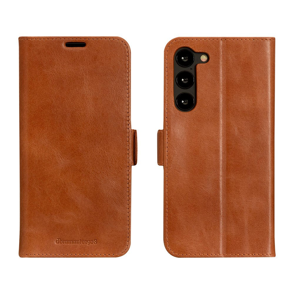 Samsung Galaxy S23+ (Plus) dbramante1928 Copenhagen Genuine Leather Magnet Flip Case - Tan