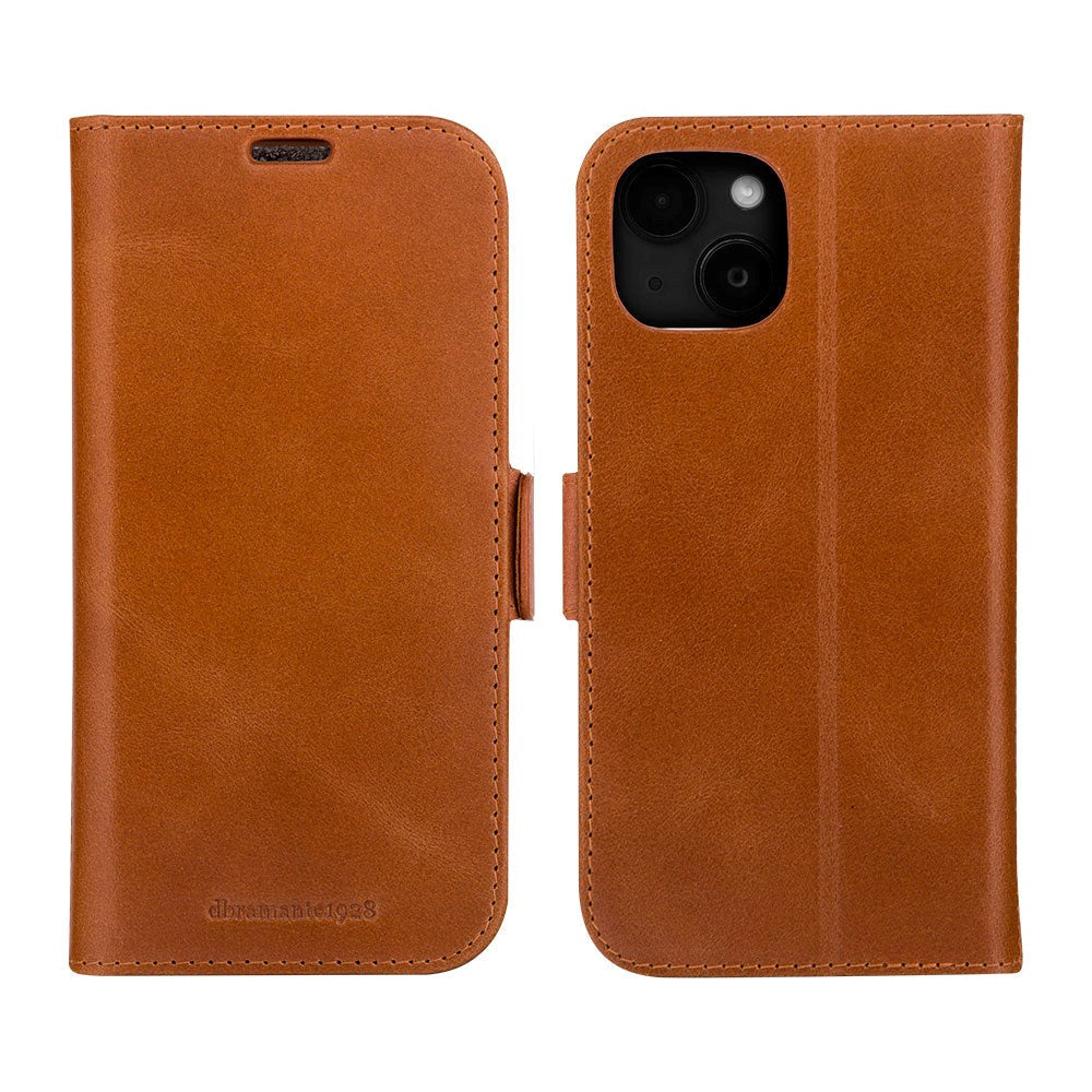 iPhone 15 Plus dbramante1928 Copenhagen Slim Genuine Leather Case w. Wallet - Tan