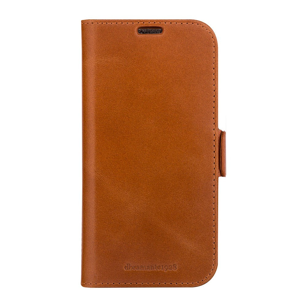 iPhone 15 dbramante1928 Copenhagen Slim Genuine Leather Case w. Wallet - Tan