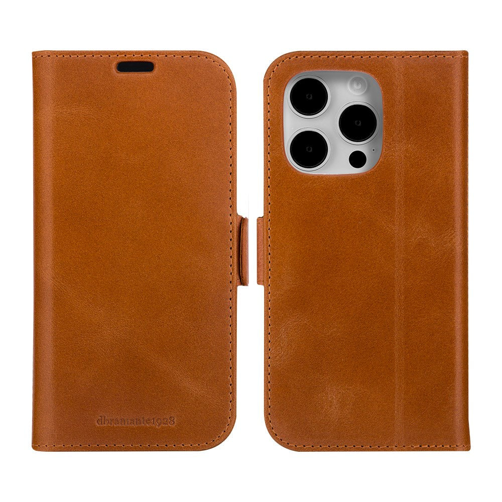 iPhone 15 Pro Max dbramante1928 Copenhagen Slim Genuine Leather Case w. Wallet - Tan