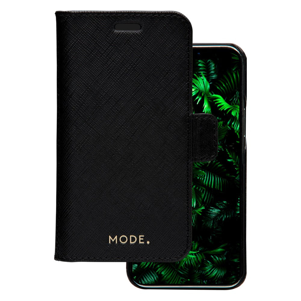 dbramante1928 Fashion New York iPhone 12 Mini Leather Magnetic Wallet Case - Night Black