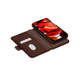 iPhone 12 Mini dbramante1928 New York 2-in-1 Genuine Leather Flip Case - Dark Chocolate